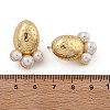 Brass Oval Stud Earrings EJEW-R016-07G-5