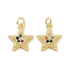 Brass Micro Pave Cubic Zirconia Charms KK-E068-VF169-2