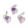 Natural & Synthetic Mixed Gemstone Pendants G-L512-O-2