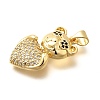 Rack Plating Brass Micro Pave Clear Cubic Zirconia Pendants KK-M309-39E-G-2