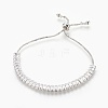 Brass Cubic Zirconia Bolo Tennis Bracelets BJEW-P232-03P-1