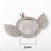 Alloy Pendant Cabochon Setting ALRI-WH0005-11P-2