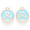 Golden Plated Alloy Enamel Charms X-ENAM-S118-04R-1