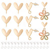 BENECREAT 12Pcs Brass Stud Earrings Finding KK-BC0011-10-1