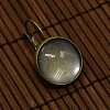 Clear Domed Glass Cabochon Cover and Brass Leverback Earring Settings for DIY DIY-X0160-AB-NR-2