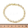Teardrop Brass Micro Pave Clear Cubic Zirconia Link Chain Bracelets for Women BJEW-C156-07A-G-5