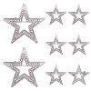 8Pcs Star Alloy Rhinestone Lapel Pinks for Backpack Clothes JEWB-DC0001-35P-1