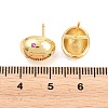 Oval Brass Micro Pave Cubic Zirconia Stud Earrings EJEW-Z164-17G-02-4