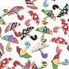 40Pcs 8 Colors Printed Alloy Enamal Pendants ENAM-CJ0002-62-3