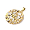 304 Stainless Steel Cubic Zirconia Pendants STAS-Z182-07G-04-2