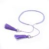 Adjustable Nylon Thread Charm Bracelets BJEW-JB04378-01-3