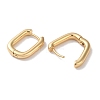 Rectangle Brass Hoop Earrings for Women EJEW-B056-12G-2