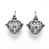 Rack Plating Brass Cage Pendants KK-S751-001AS-1