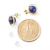Natural Lapis Lazuli Round Beads Stud Earrings for Girl Women EJEW-JE04666-01-4