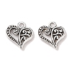 Tibetan Style Filigree Alloy Heart Charms X-TIBEP-0277-AS-RS-1