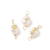 3Pcs 3 Patterns Grade AA Natural Cultured Freshwater Pearl Connector Charms with Alloy Slices PALLOY-JF01996-1