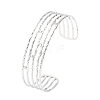 304 Stainless Steel Multi-strand Cuff Bangles for Women BJEW-B156-01-4