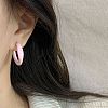 Alloy Epoxy Hoop Earrings FS-WG979F0-01-2
