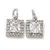 Brass Micro Pave Clear Cubic Zirconia Pendants KK-P275-32A-P-1