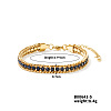 Sparkling European Style Stainless Steel Capri Blue Rhinestone Chain Bracelets for Women CU3590-5-1