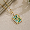 Brass Micro Pave Clear Cubic Zirconia Medal Pendant Necklaces FS-WGD45DE-06-1