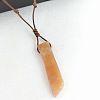 Natural Topaz Jade Rectangle Pendant Necklaces FS-WGC5719-04-1
