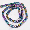 Electroplate Non-magnetic Synthetic Hematite Beads Strands G-J172-3x3mm-03-3