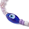 4Pcs 4 Colors Evil Eye Lampwork & Glass Seed Braided Bead Bracelets Set BJEW-JB09706-S-4
