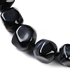 Natural Black Agate Nuggets Beaded Necklaces for Women Men NJEW-K388-01P-2