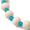 Synthetic Turquoise & Wood & Glass Beaded Stretch Bracelets for Boys Girls BJEW-JB11125-03-4