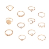 12Pcs Alloy Rhinestone Plain Band Rings PW-WG042B3-01-5