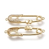 Brass Micro Pave Cubic Zirconia Links Connectors ZIRC-F116-24-G-2