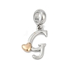 Brass European Dangle Charms KK-Z097-01G-GP-1