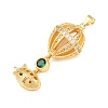 Brass Micro Pave Cubic Zirconia Pendants CU-CBAB3AD-06G-01-2