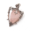 Natural Rose Quartz Point Pendulum Pendants PW-WG89713-02-1