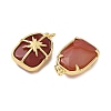 Brass & Natural Carnelian Pendants GG-CBAD360-19G-03-2