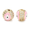 Brass Micro Pave Cubic Zirconia Beads ZIRC-A019-16G-B-2