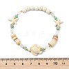 Natural Freshwater Shell & Gemstone & Synthetic Turquoise & Non-magnetic Hematite Beads Stretch Bracelets for Women BJEW-JB13810-6
