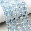 Natural Aquamarine Beads Strands G-G344-A07-8mm-1