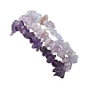 3Pcs Natural Amethyst & Natural Blue Lace Agate Chip Beaded Stretch Bracelet Sets BJEW-JB10864-3