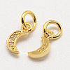 Brass Micro Pave Grade AAA Cubic Zirconia Charms X-ZIRC-G090-03G-NR-1