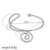 304 Stainless Steel Spiral Geometric Upper Arm Cuff Bangles for Women WG66983-05-1