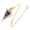 Natural Amethyst Chip & Resin Dowsing Pendulum Big Pendants G-H293-02G-06-2