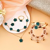 Flower Alloy Acrylic Cuff Bangles & Link Bracelets & Stud Earrings & Pendant Necklaces & Rings WG72368-03-2