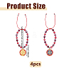 4Pcs Alloy Enamel Charm Bracelets BJEW-DC00019-2