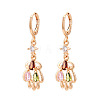 Teardrop Brass Micro Pave Cubic Zirconia Dangle Leverback Earrings EJEW-N058-15G-2