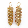 Natural Agate Pointed Pendants G-S359-285-2