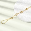 Brass Micro Pave Cubic Zirconia Mittens Bracelets BJEW-C156-01G-05-2