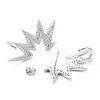 Brass Micro Pave Clear Cubic Zirconia Stud Earrings EJEW-G350-03P-2