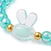 6Pcs Easter Rabbit Acrylic Beaded Stretch Bracelets BJEW-JB11294-4